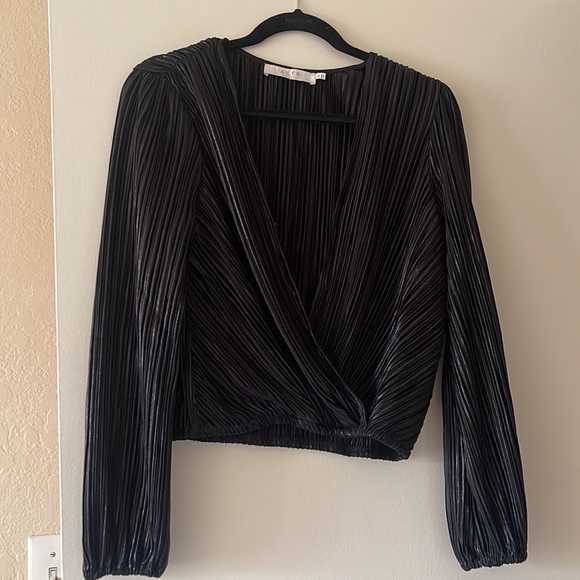 NWOT ASTR the Label black shiny top - Picture 3 of 3